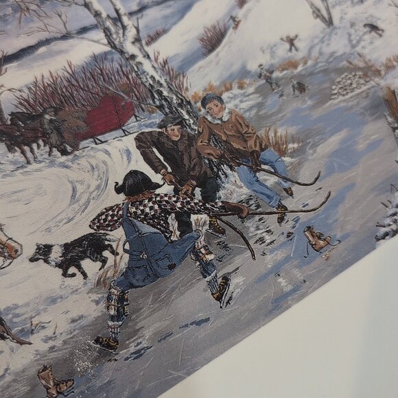 Verna E. Hutlet Winter Pond Hockey Print Numbered 58/100 Signed - Picture 5 of 9